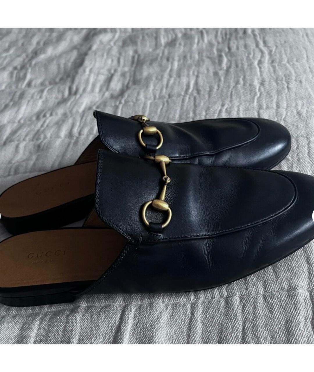 GUCCI Черные кожаные мюли, фото 6