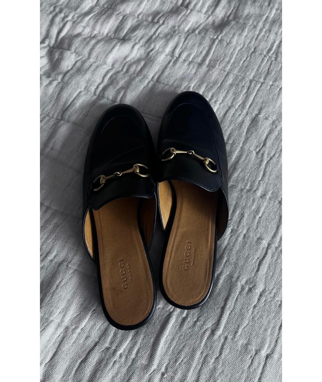 GUCCI Черные кожаные мюли, фото 4