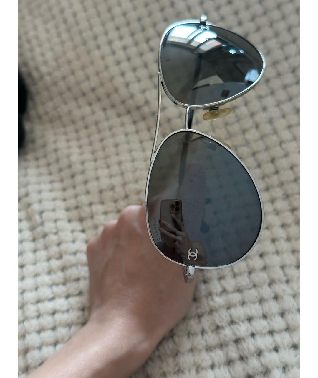CHANEL Черные металлические солнцезащитные очки, фото 3