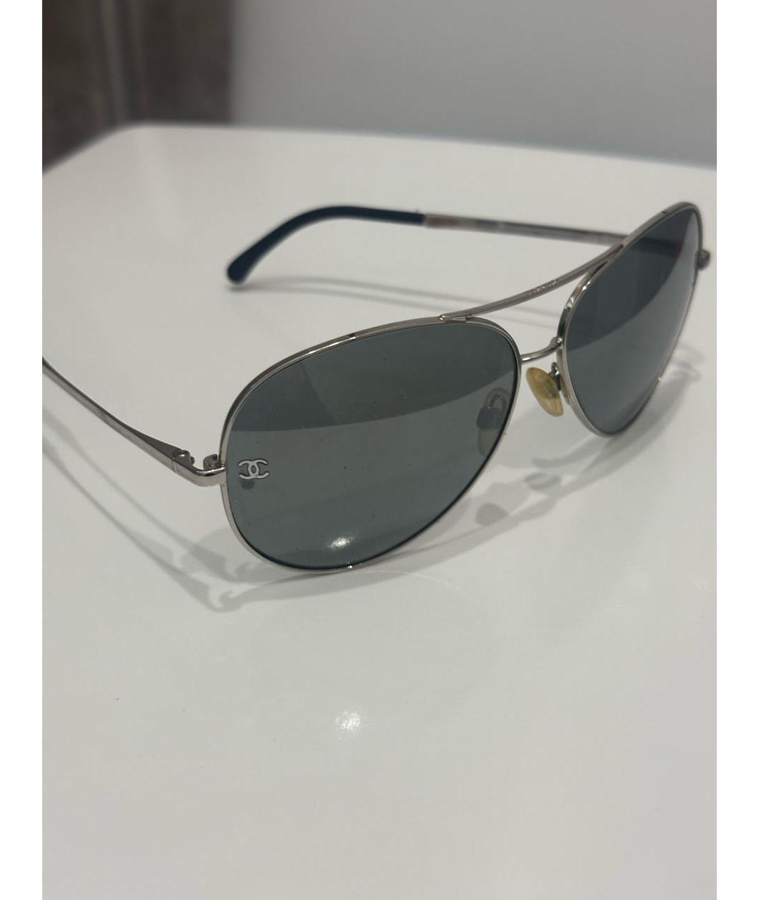 CHANEL Черные металлические солнцезащитные очки, фото 5