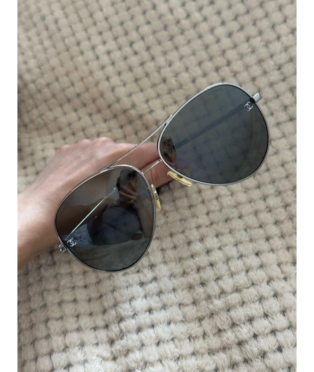 CHANEL Черные металлические солнцезащитные очки, фото 2