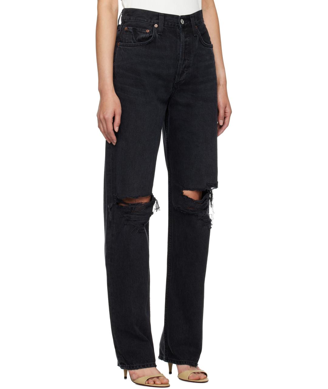 AGOLDE Черные хлопковые прямые джинсы, фото 6