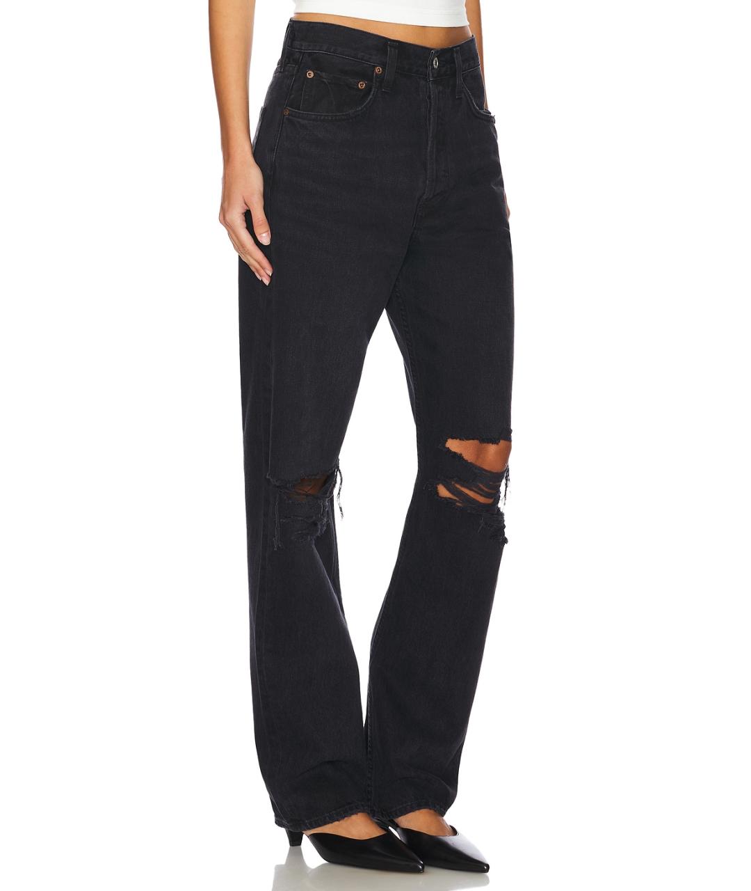 AGOLDE Черные хлопковые прямые джинсы, фото 2