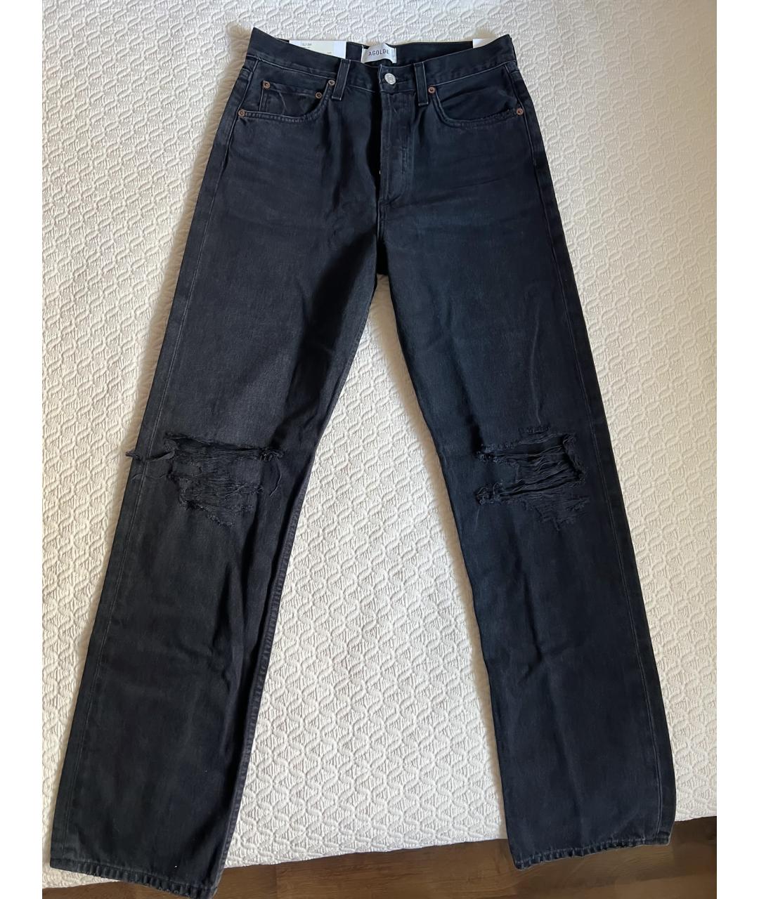 AGOLDE Черные хлопковые прямые джинсы, фото 3