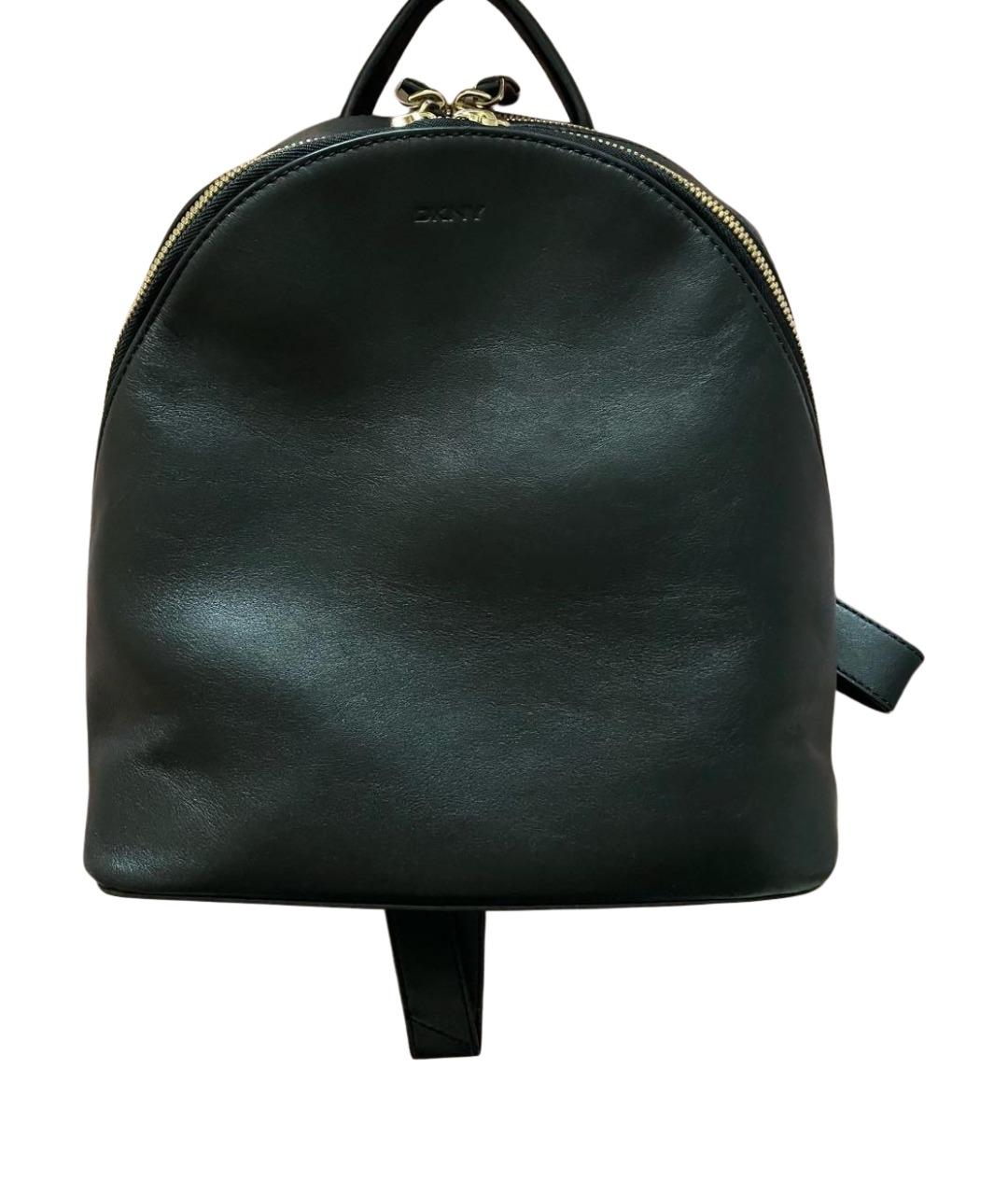 DKNY Черный кожаный рюкзак, фото 2