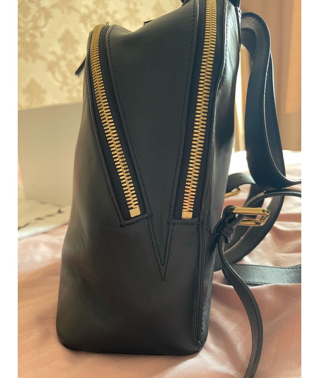 DKNY Черный кожаный рюкзак, фото 7