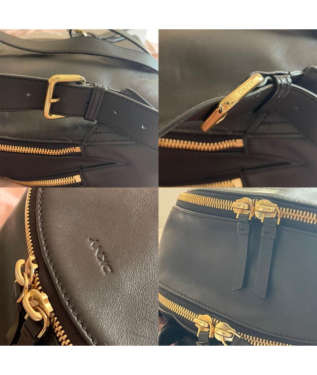 DKNY Черный кожаный рюкзак, фото 9