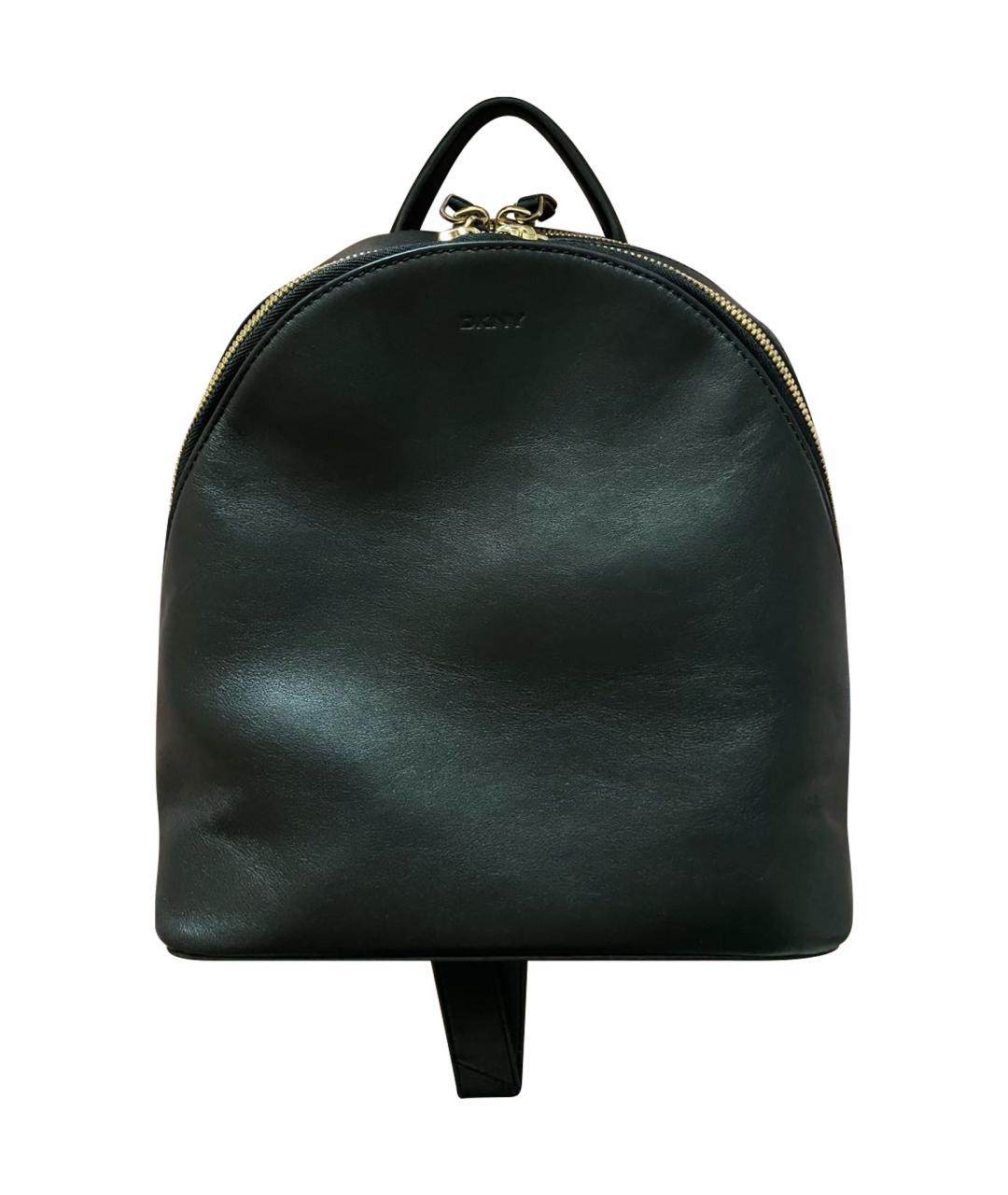 DKNY Черный кожаный рюкзак, фото 1