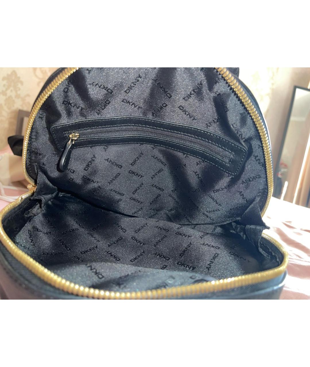 DKNY Черный кожаный рюкзак, фото 5