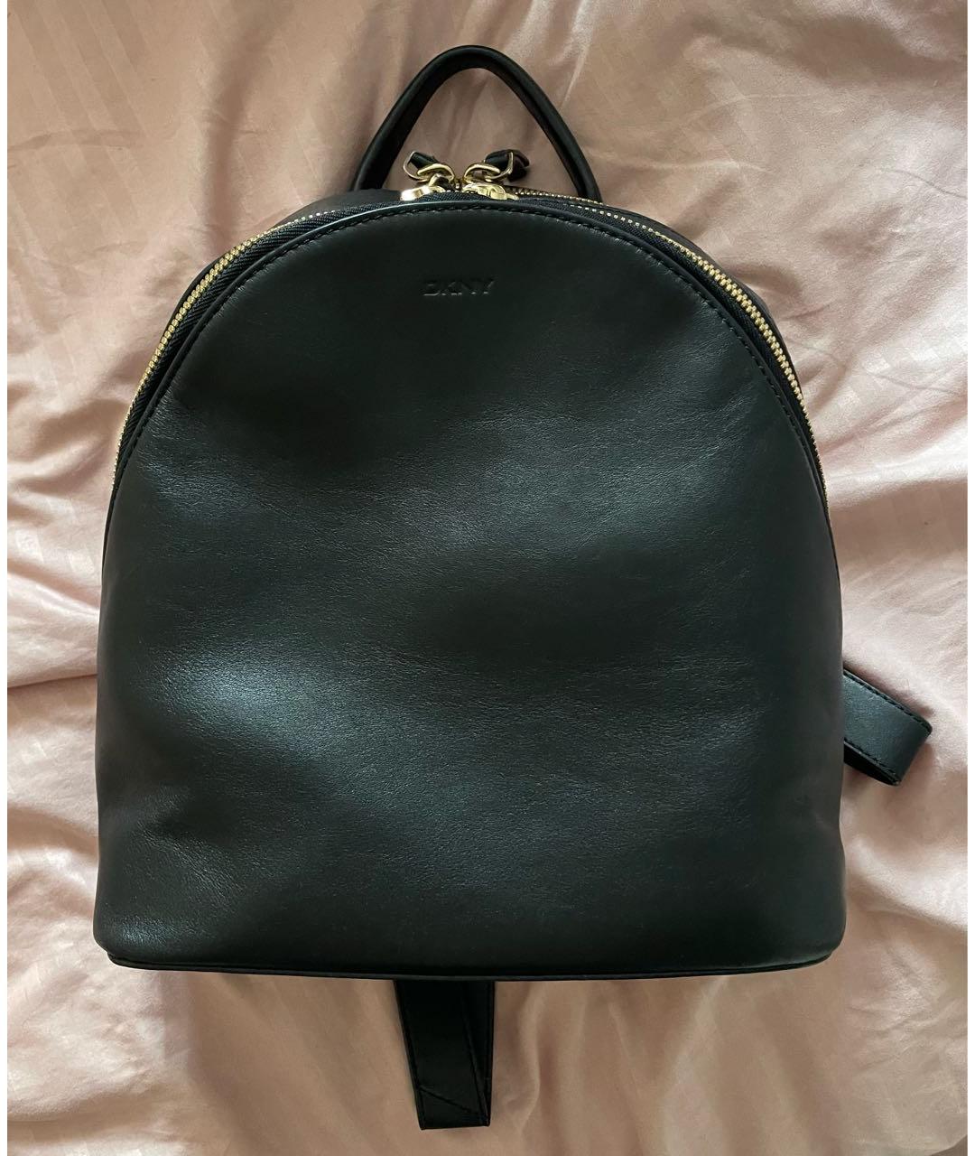 DKNY Черный кожаный рюкзак, фото 10