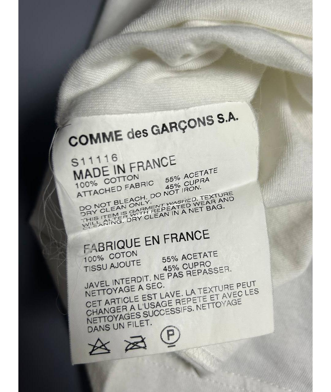 COMME DES GARÇONS SHIRT Белая хлопковая футболка, фото 7