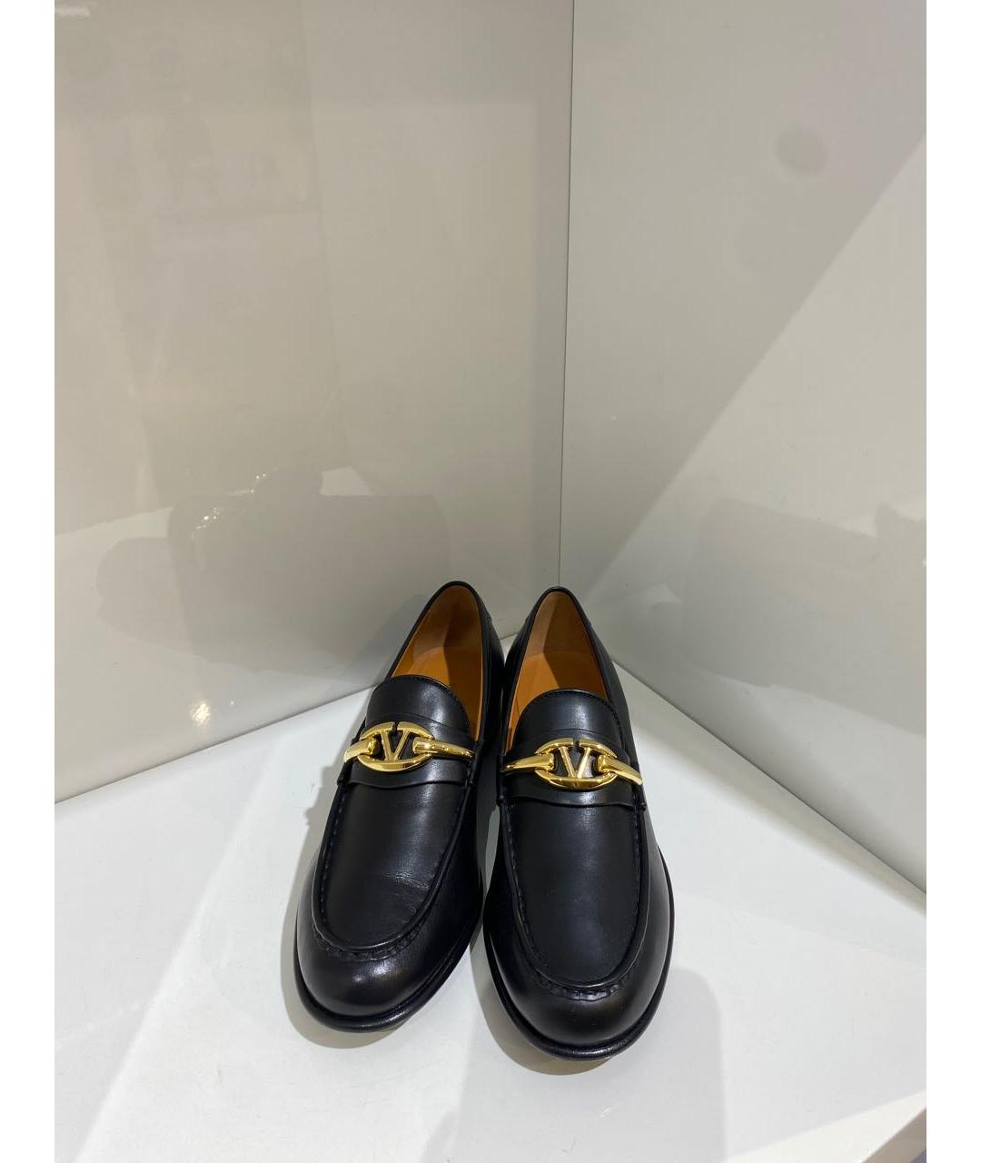 VALENTINO Черные кожаные лоферы, фото 3