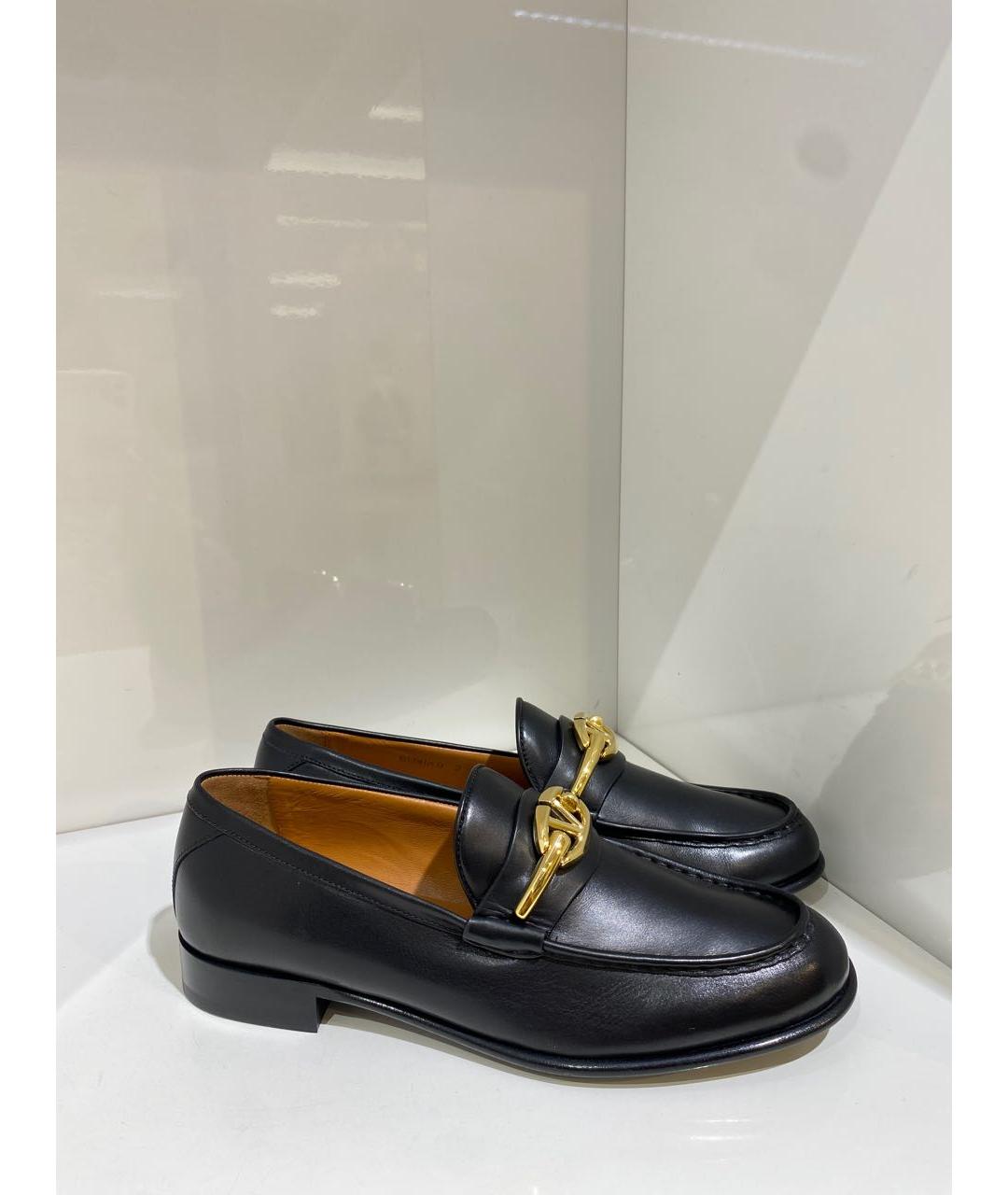 VALENTINO Черные кожаные лоферы, фото 2