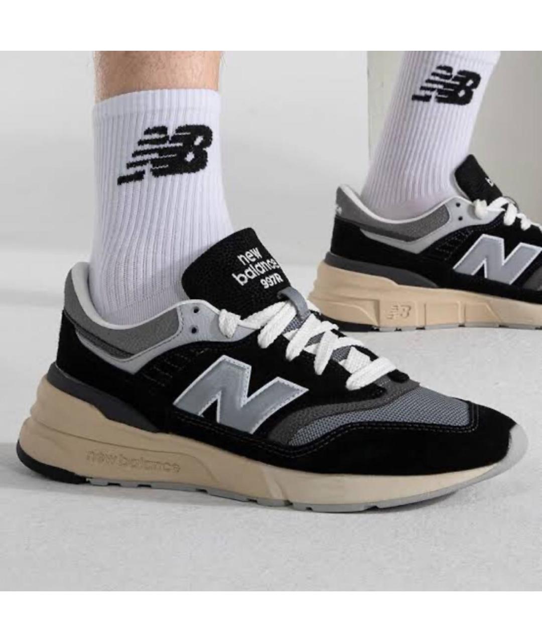 NEW BALANCE Черные замшевые низкие кроссовки / кеды, фото 2