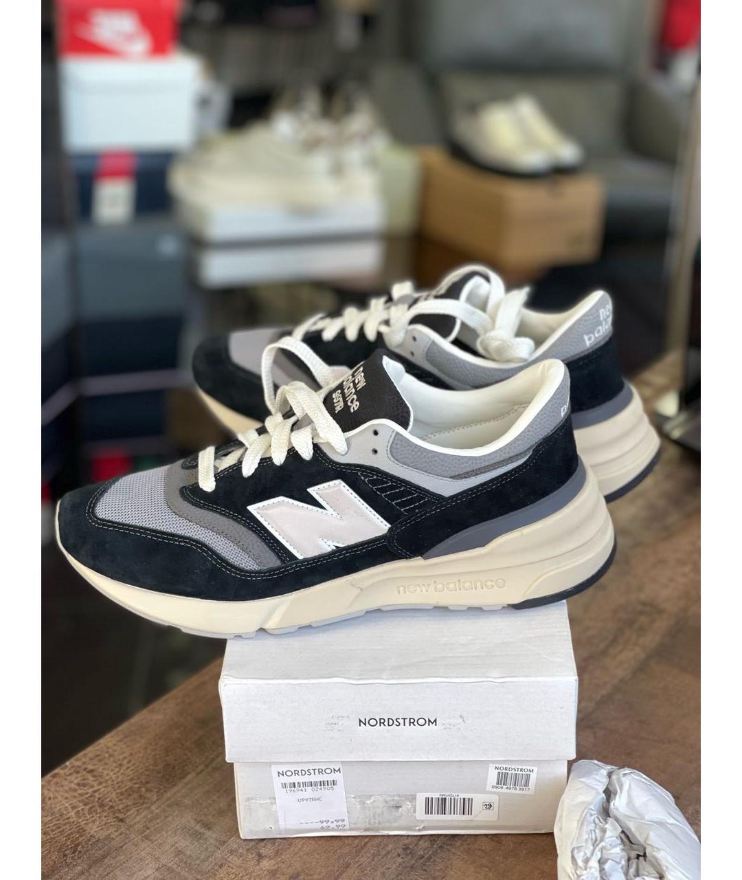NEW BALANCE Черные замшевые низкие кроссовки / кеды, фото 3