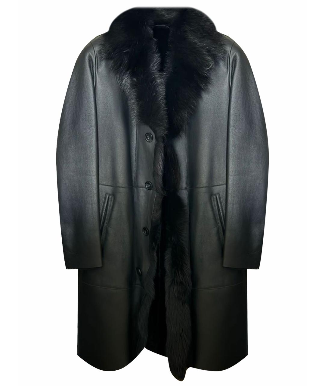 EMPORIO ARMANI Черная кожаная дубленка/шуба, фото 1