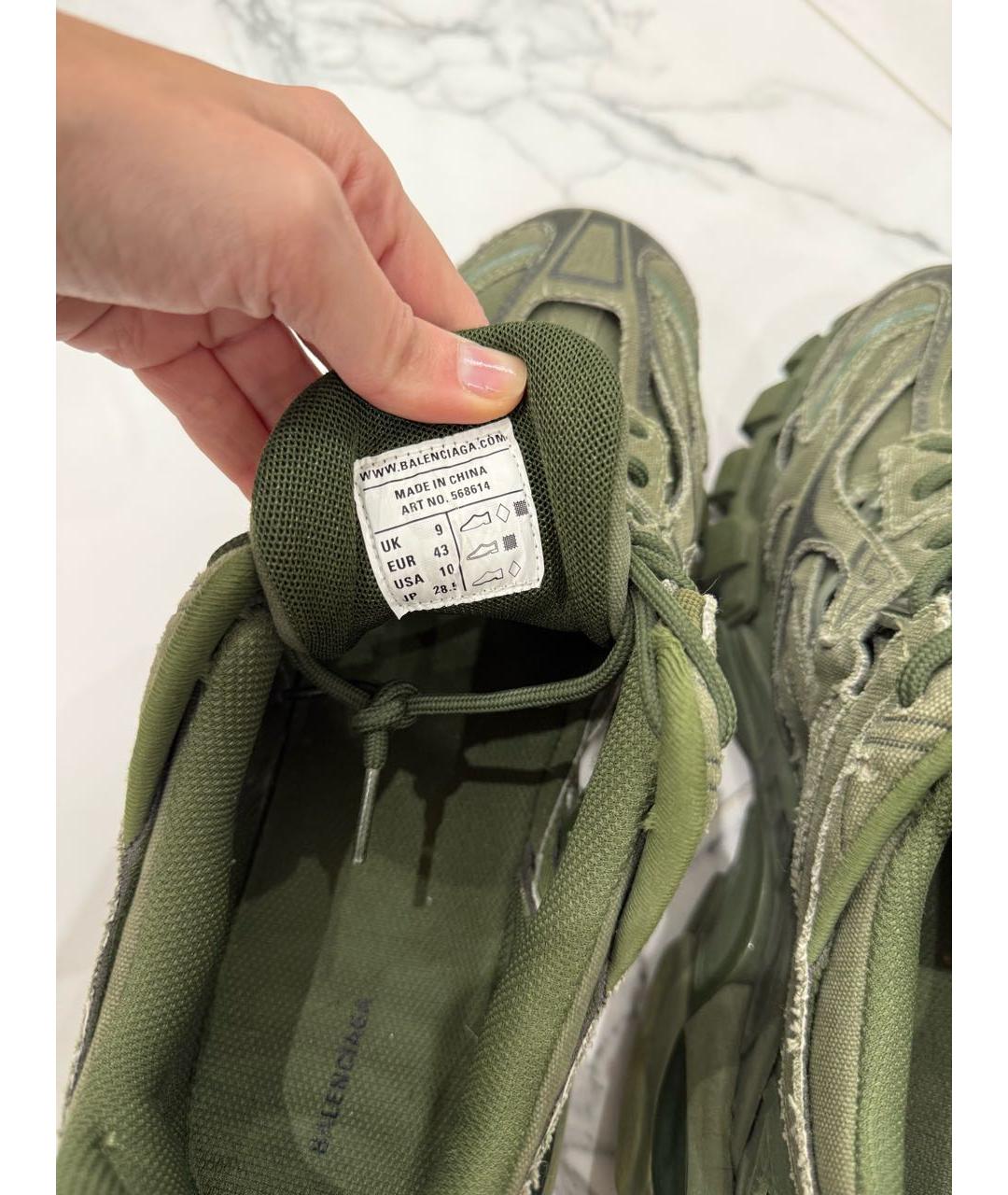 BALENCIAGA Хаки текстильные высокие кроссовки / кеды, фото 5