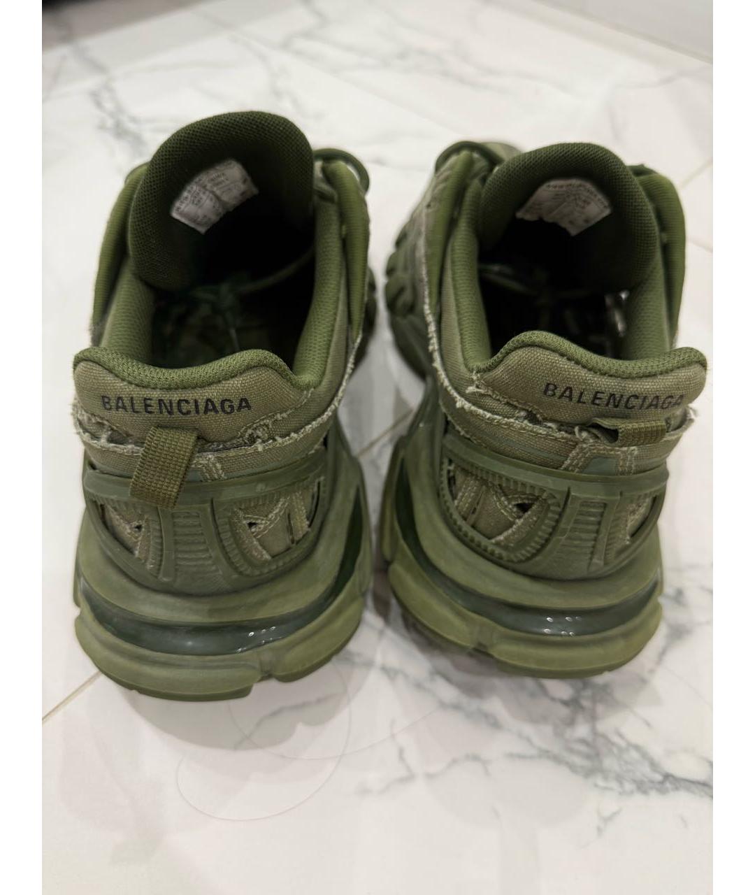 BALENCIAGA Хаки текстильные высокие кроссовки / кеды, фото 4