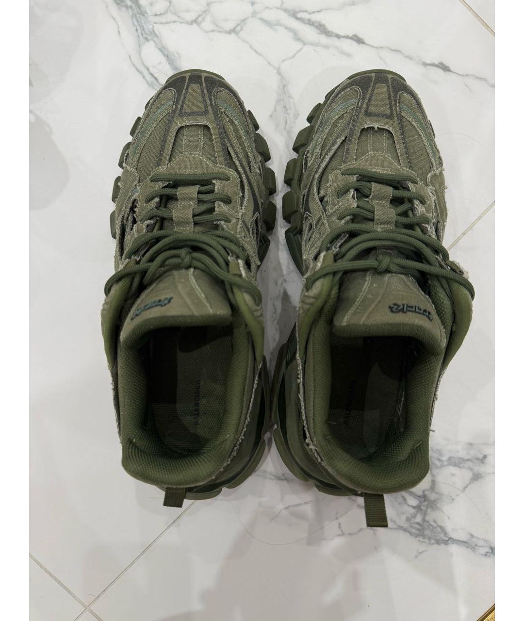 BALENCIAGA Хаки текстильные высокие кроссовки / кеды, фото 3