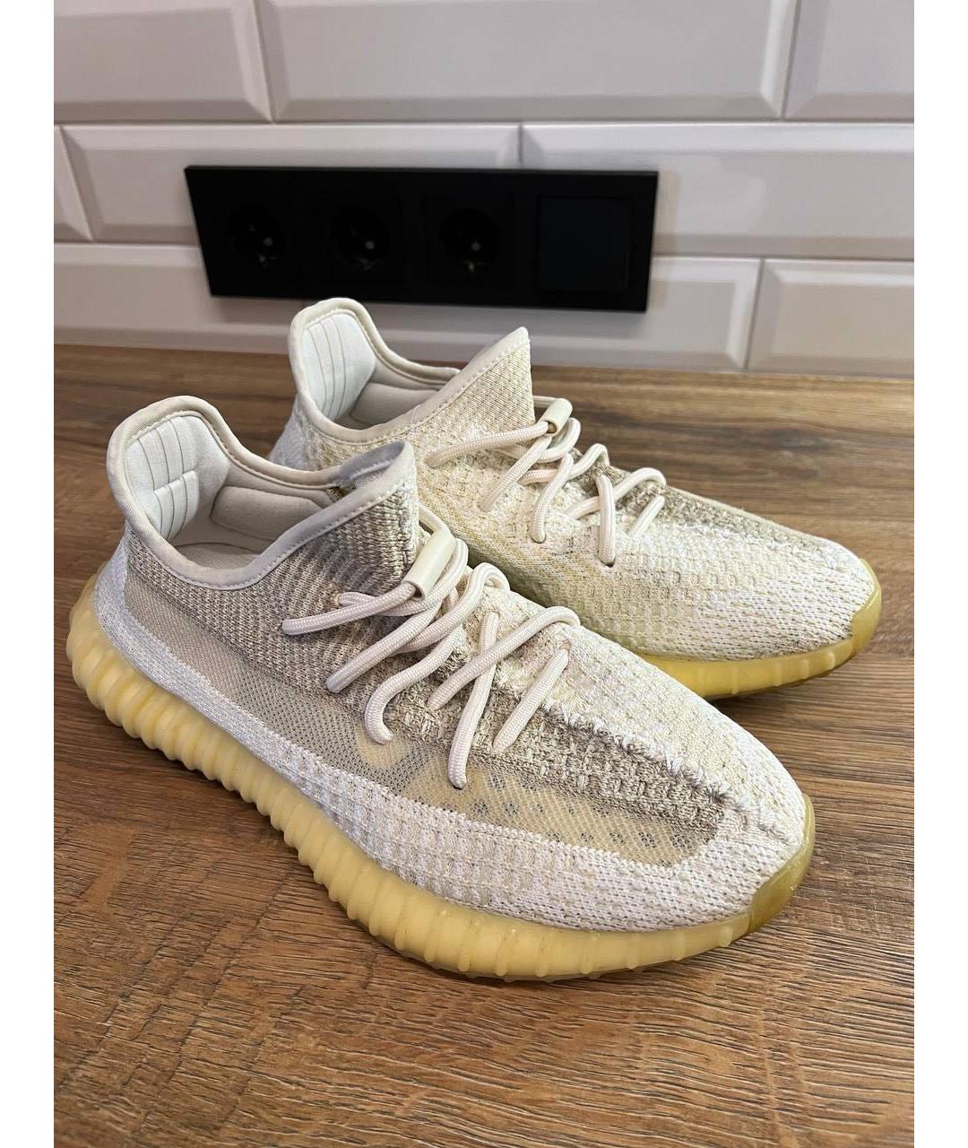 ADIDAS YEEZY Бежевые текстильные кроссовки, фото 2