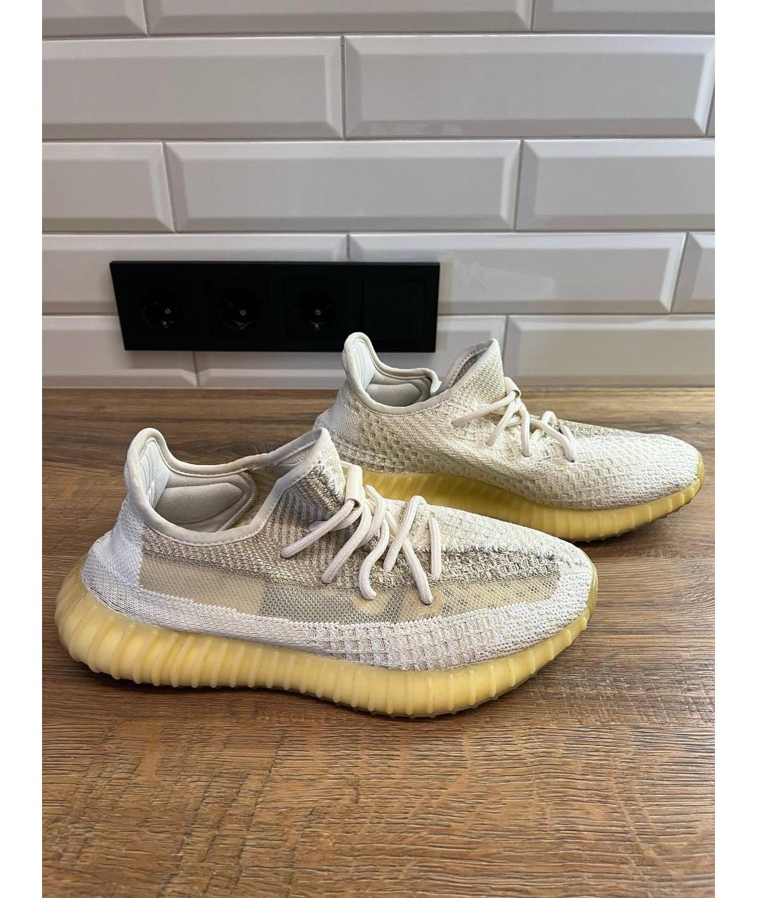 ADIDAS YEEZY Бежевые текстильные кроссовки, фото 5