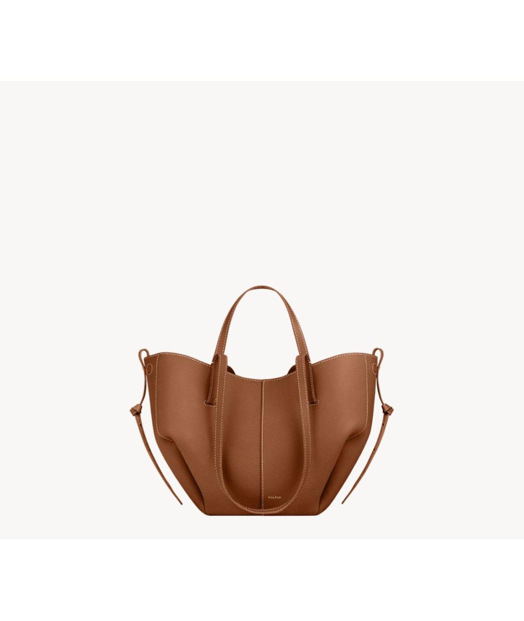 POLENE Коричневая кожаная сумка тоут, фото 5