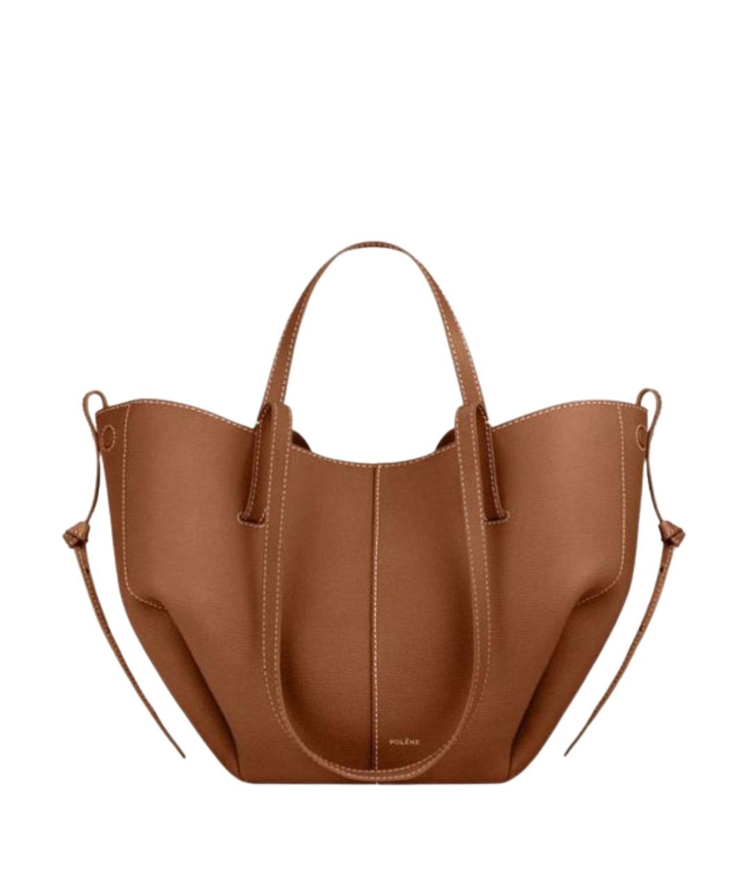 POLENE Коричневая кожаная сумка тоут, фото 1