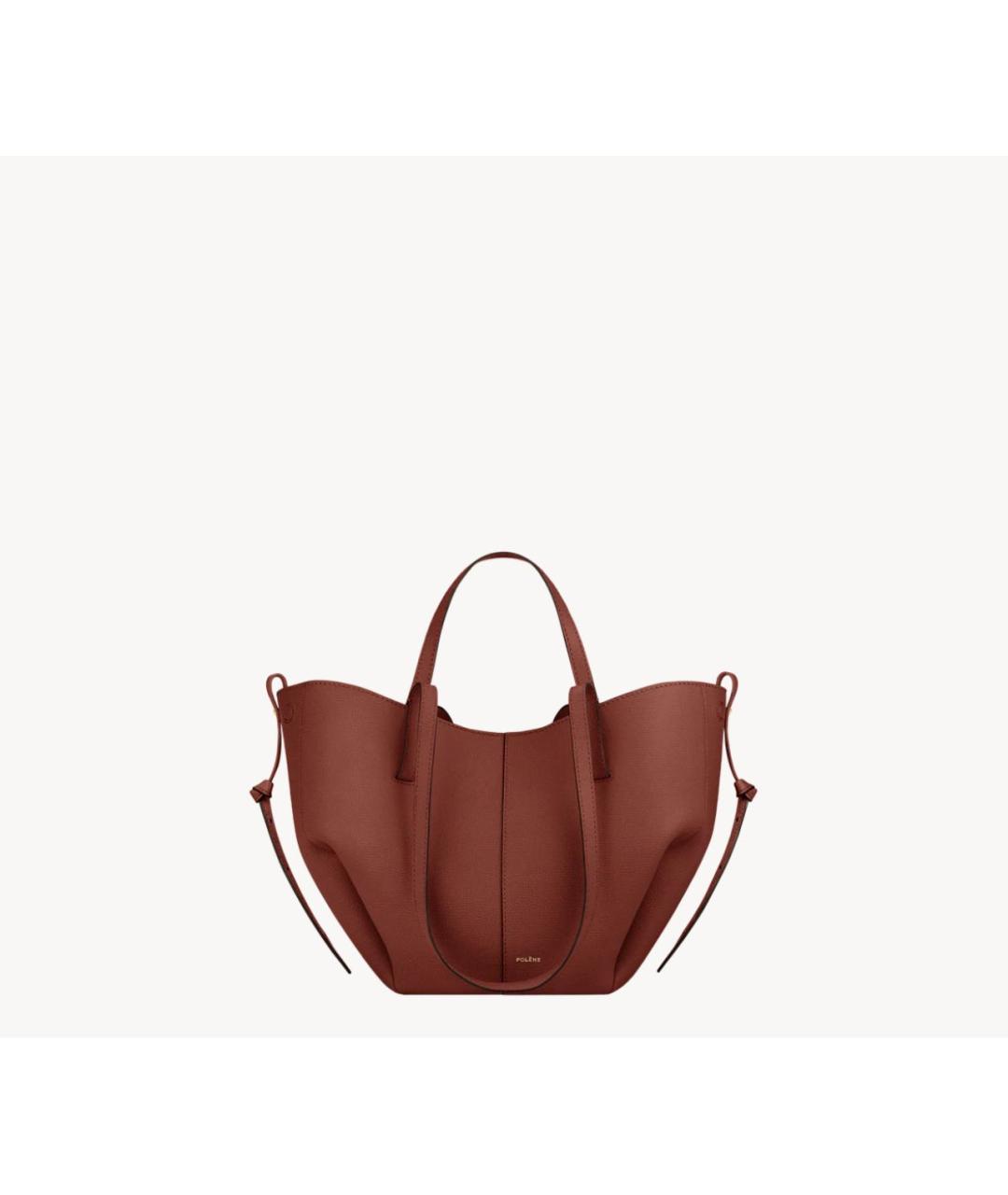 POLENE Коричневая кожаная сумка тоут, фото 6