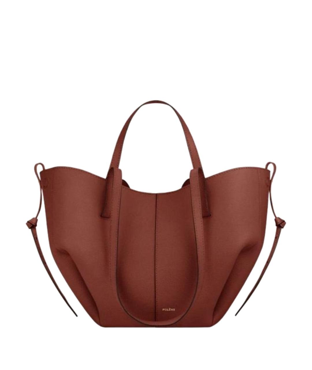POLENE Коричневая кожаная сумка тоут, фото 1