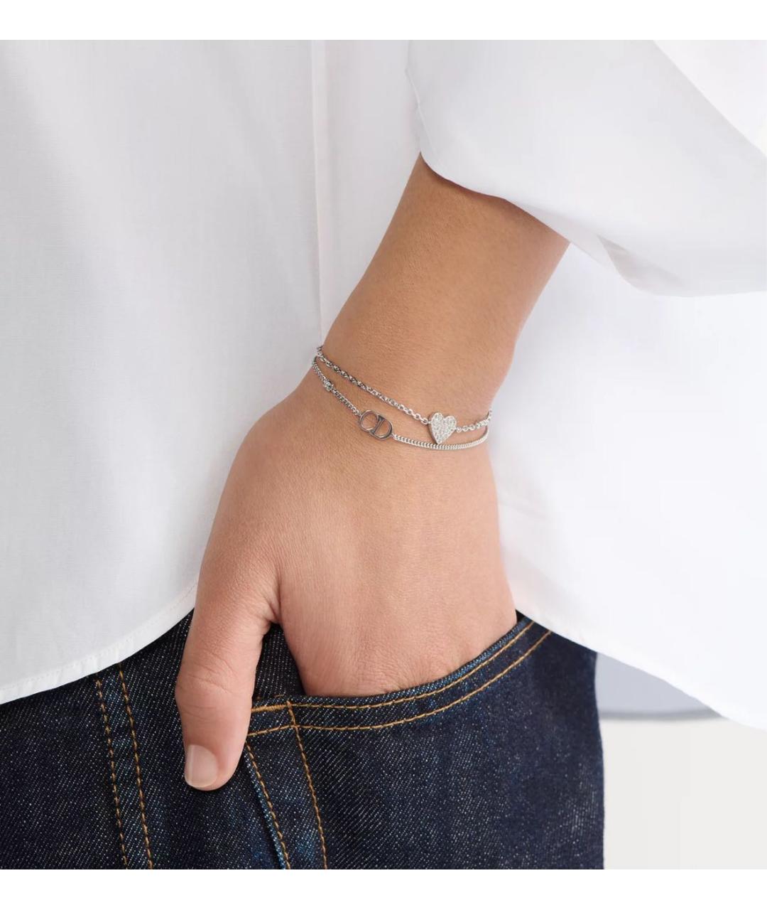 CHRISTIAN DIOR Серебрянный металлический браслет, фото 2