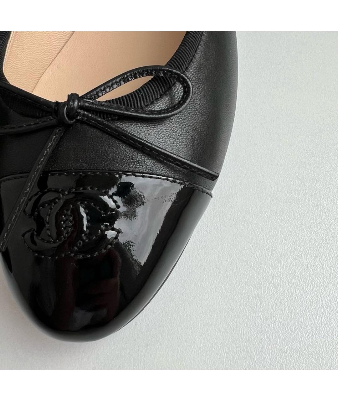 CHANEL Черные кожаные балетки, фото 8