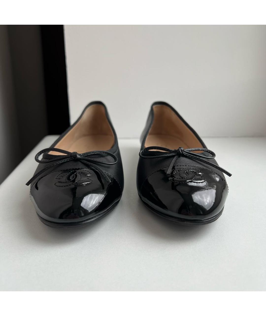 CHANEL Черные кожаные балетки, фото 5