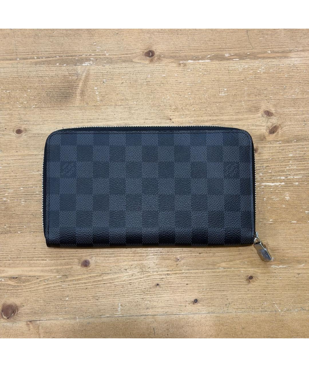 LOUIS VUITTON Черный кожаный кошелек, фото 5