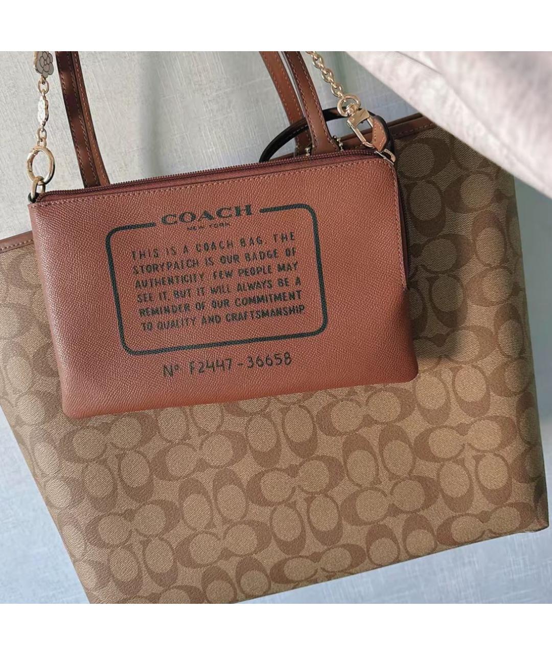 COACH Бежевая сумка тоут, фото 5