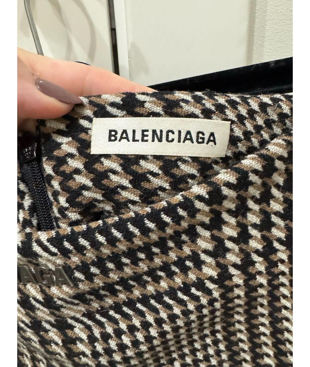BALENCIAGA Коричневая шерстяная юбка миди, фото 5