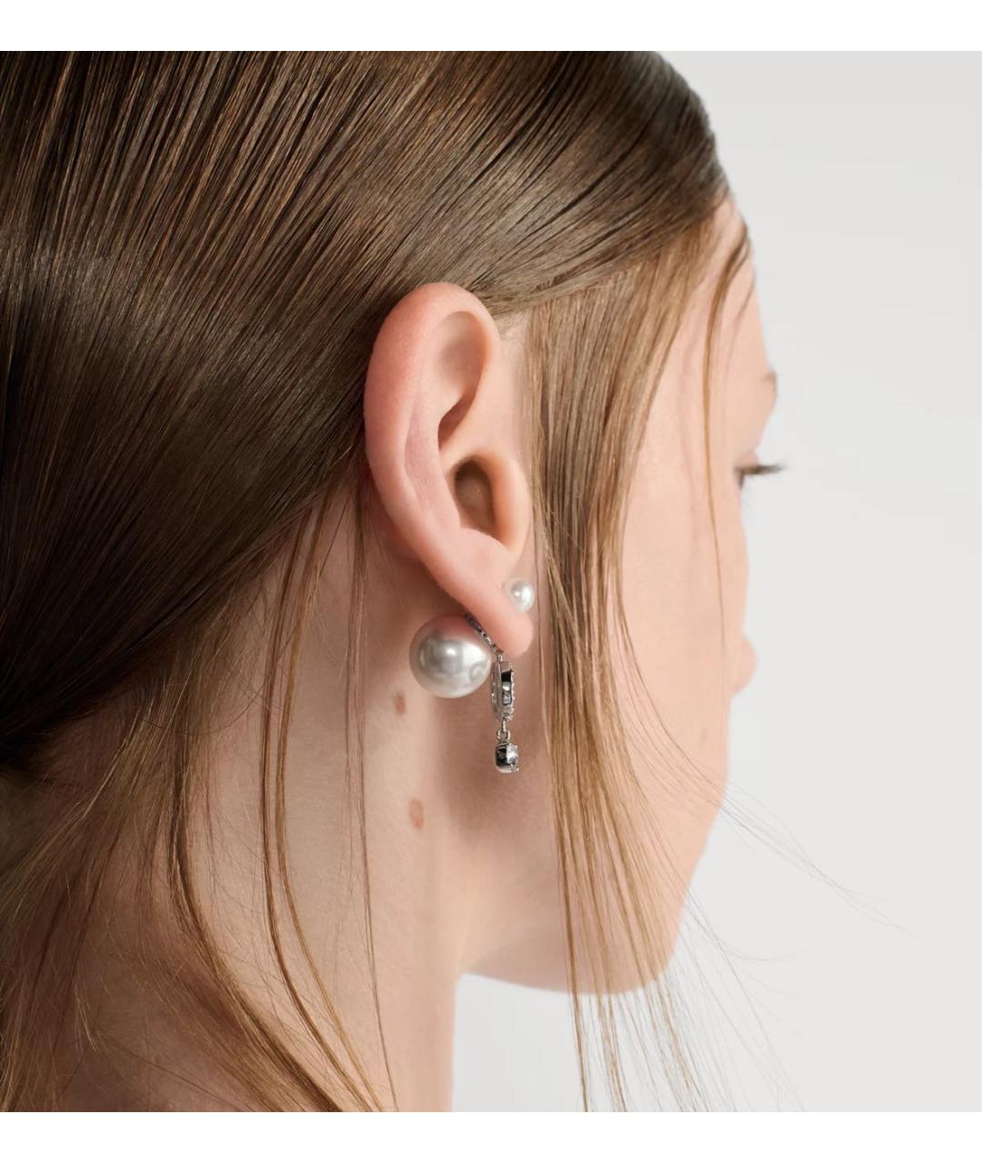 CHRISTIAN DIOR Серебряные металлические серьги, фото 3