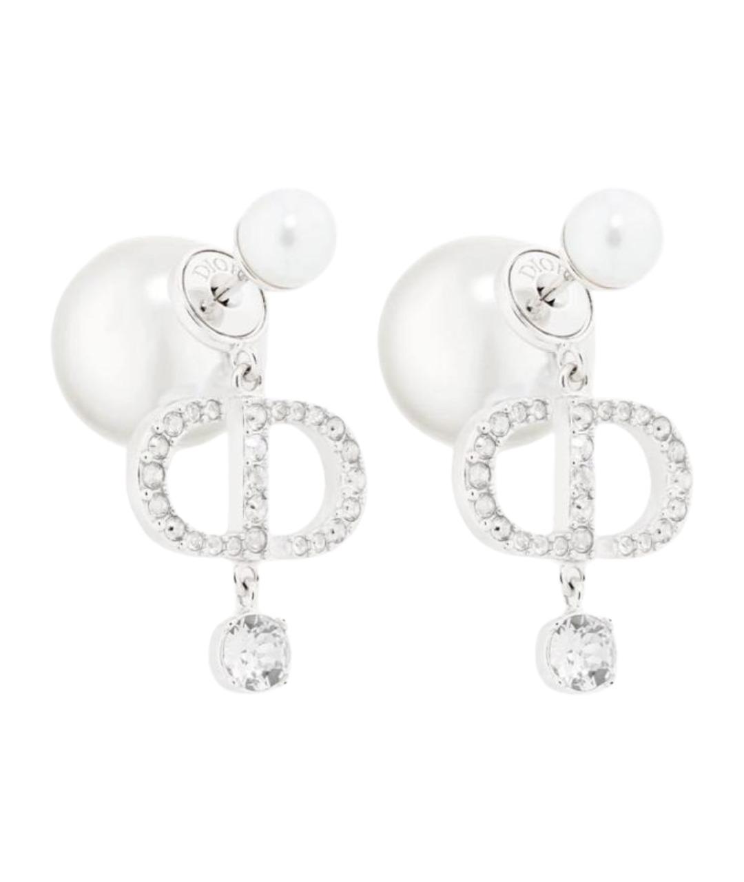 CHRISTIAN DIOR Серебряные металлические серьги, фото 1