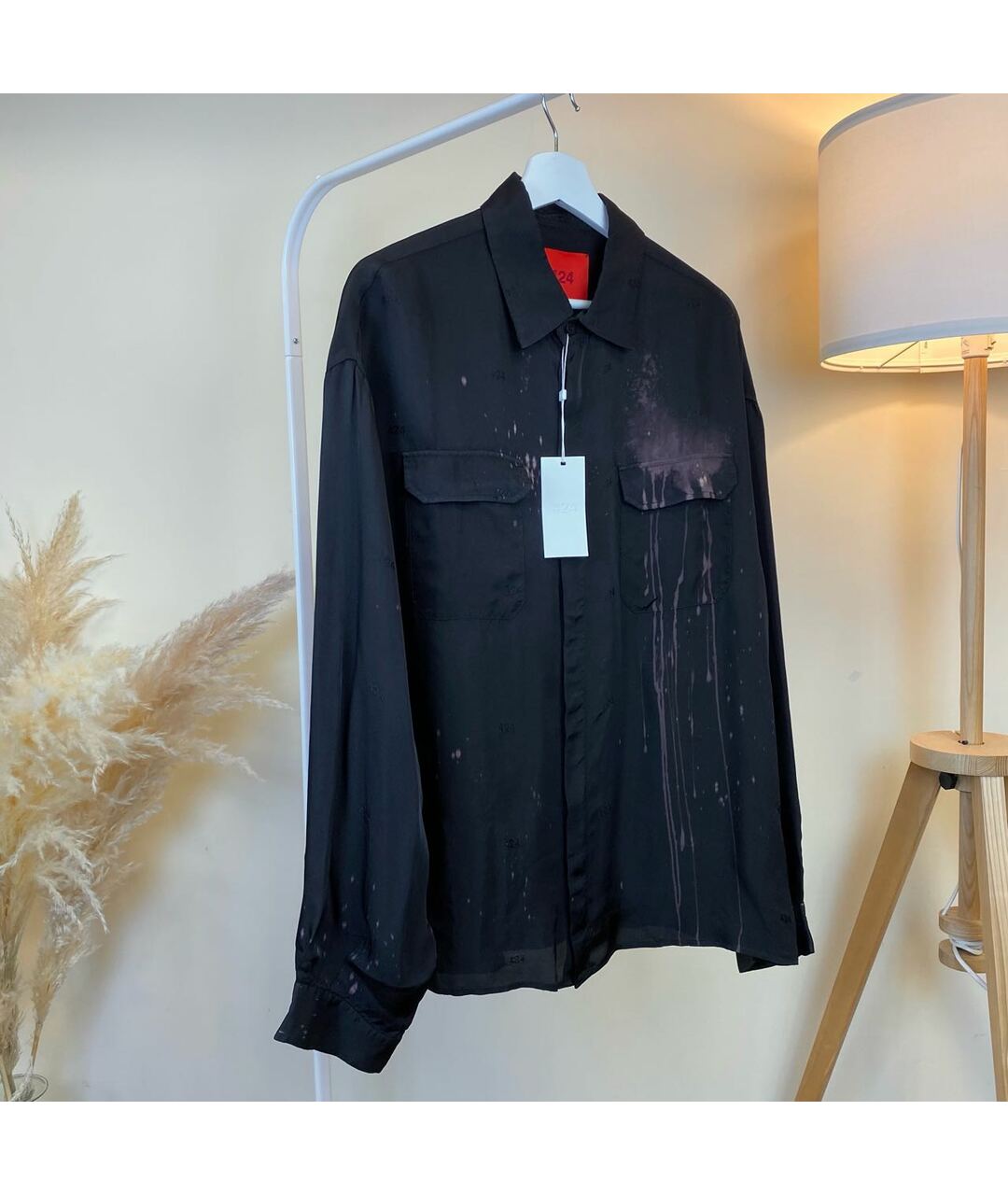 424 Черная кэжуал рубашка, фото 4