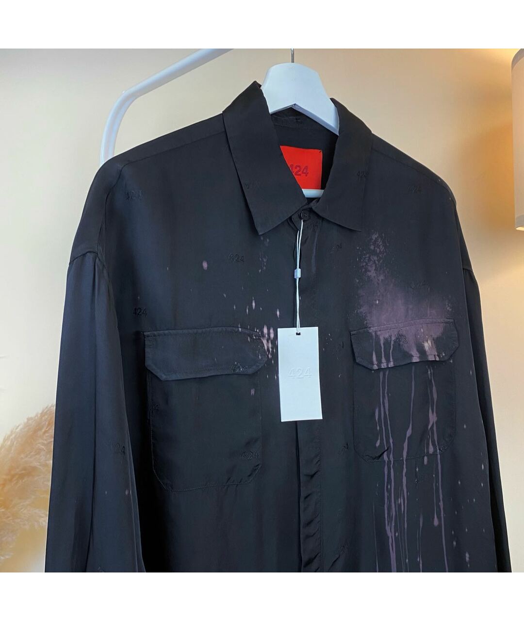 424 Черная кэжуал рубашка, фото 5