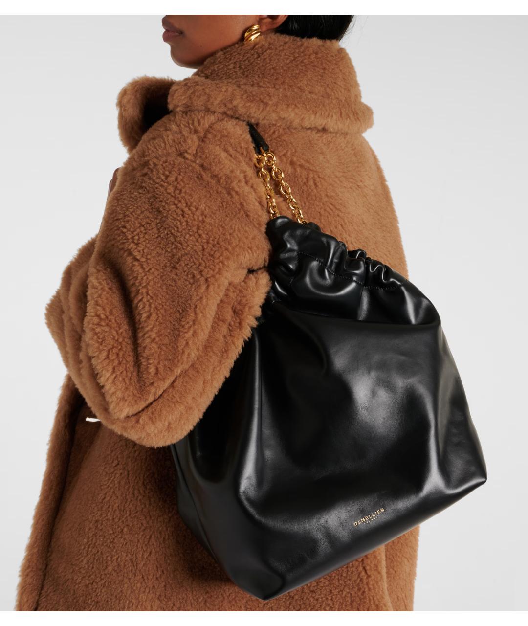DEMELLIER Черная кожаная сумка через плечо, фото 3