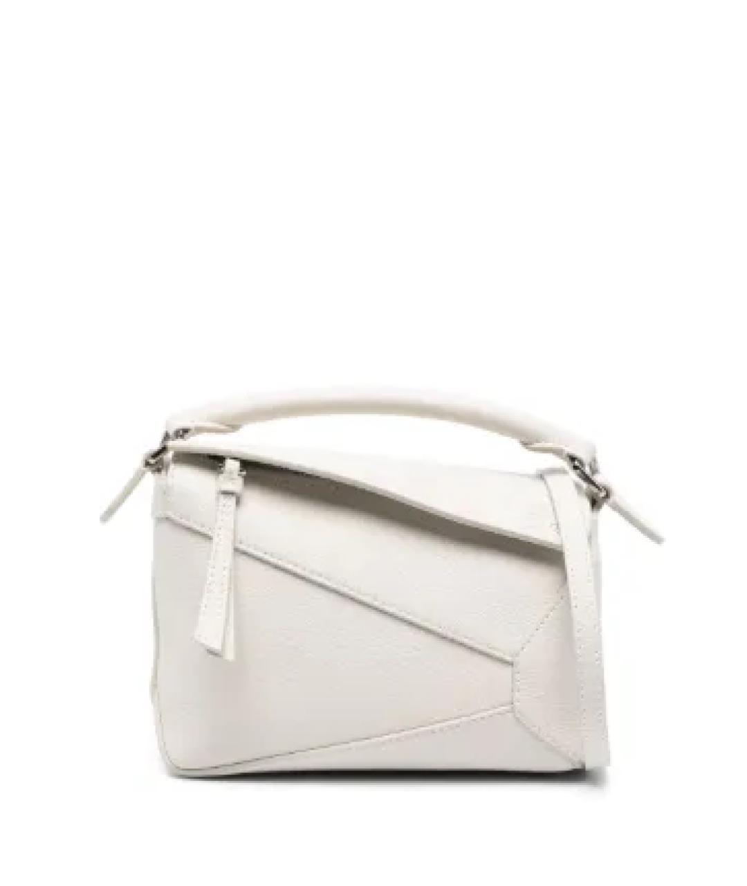 LOEWE Белая кожаная сумка с короткими ручками, фото 1