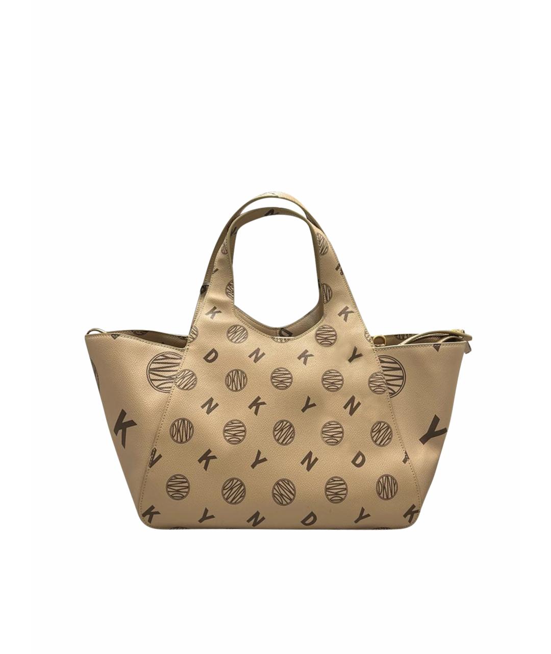 DKNY Коричневая кожаная сумка тоут, фото 1