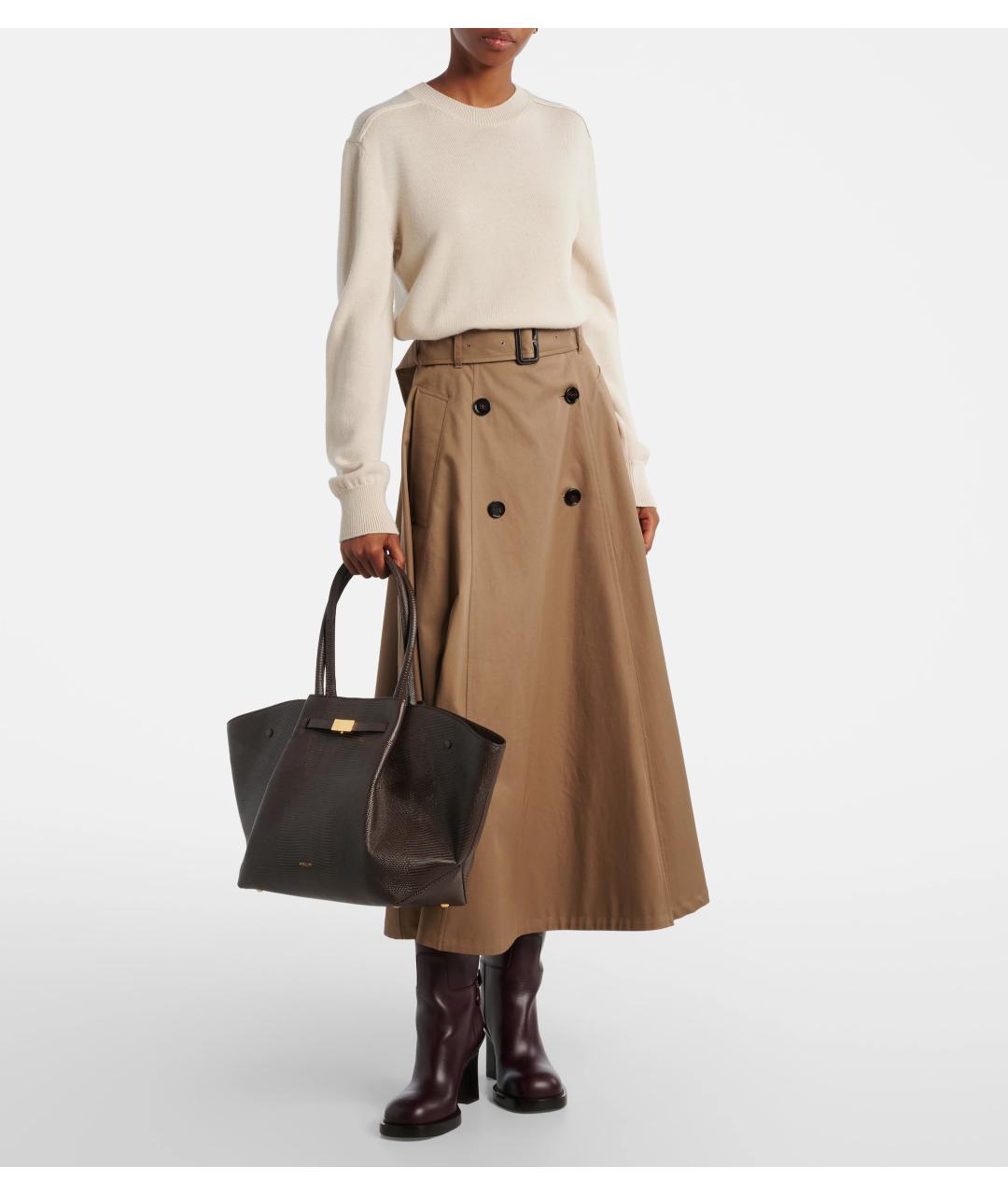 DEMELLIER Коричневая кожаная сумка тоут, фото 3