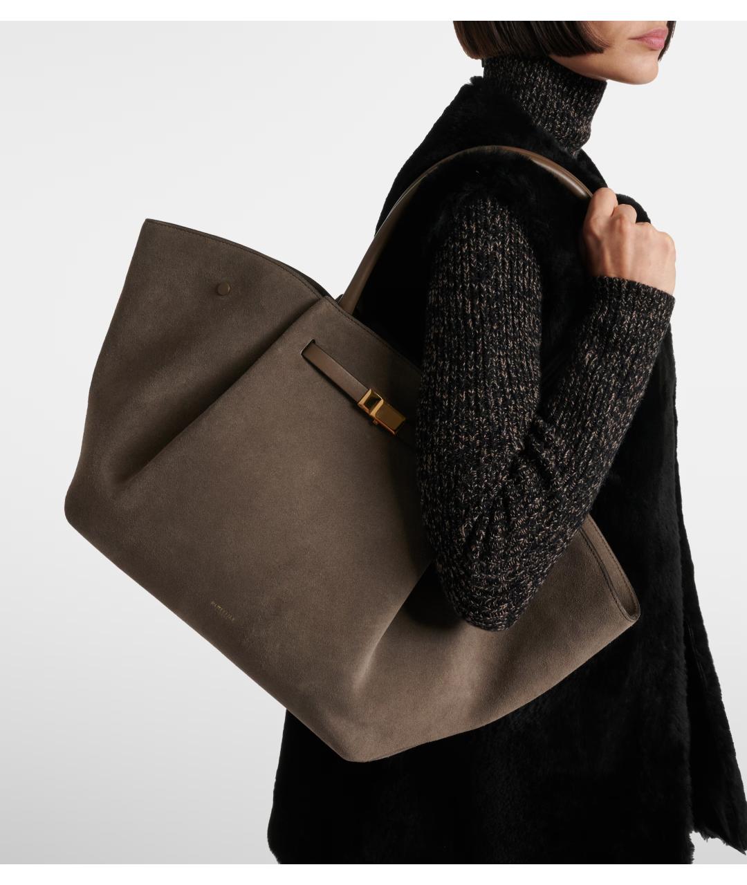 DEMELLIER Коричневая замшевая сумка тоут, фото 2