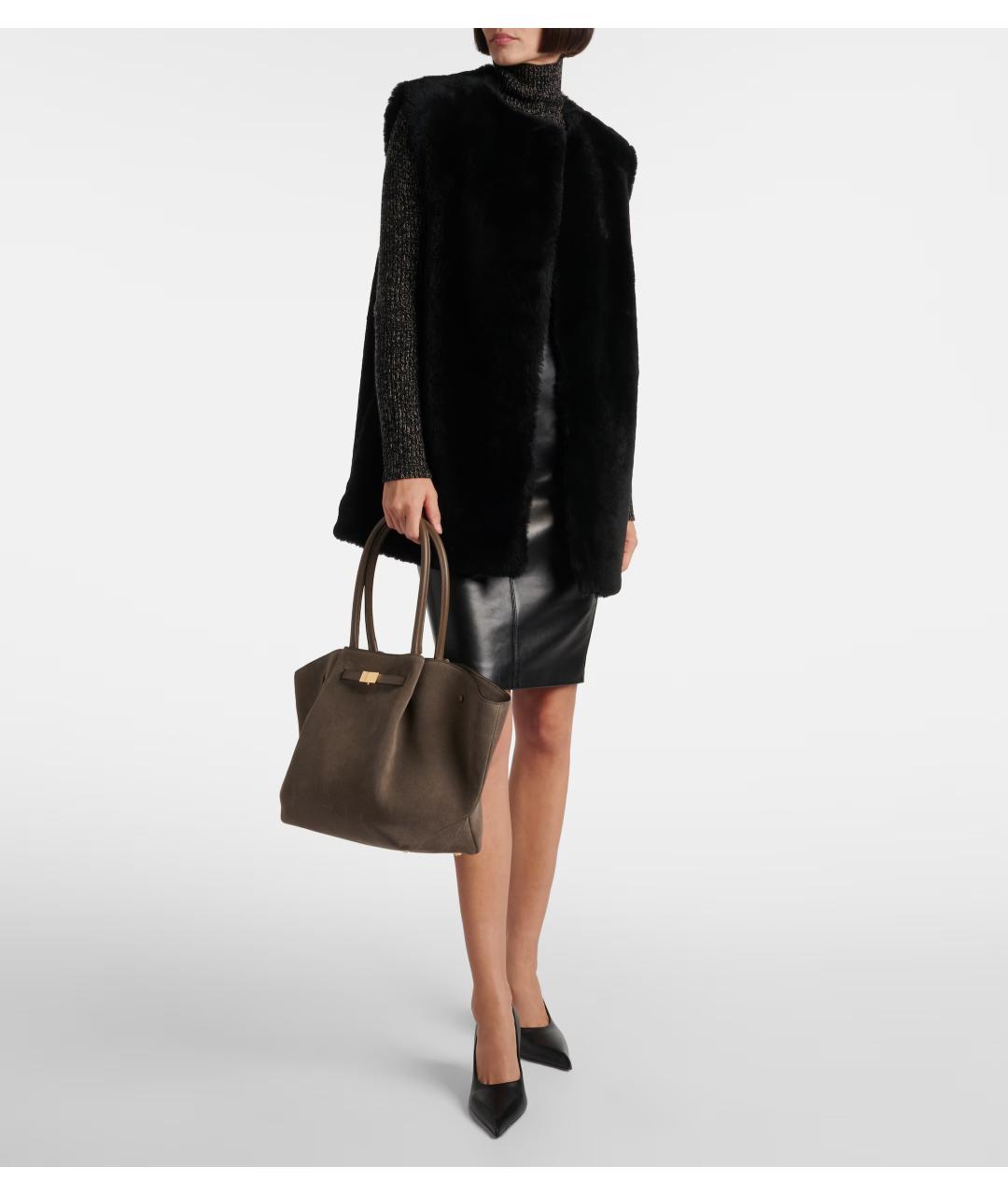 DEMELLIER Коричневая замшевая сумка тоут, фото 4