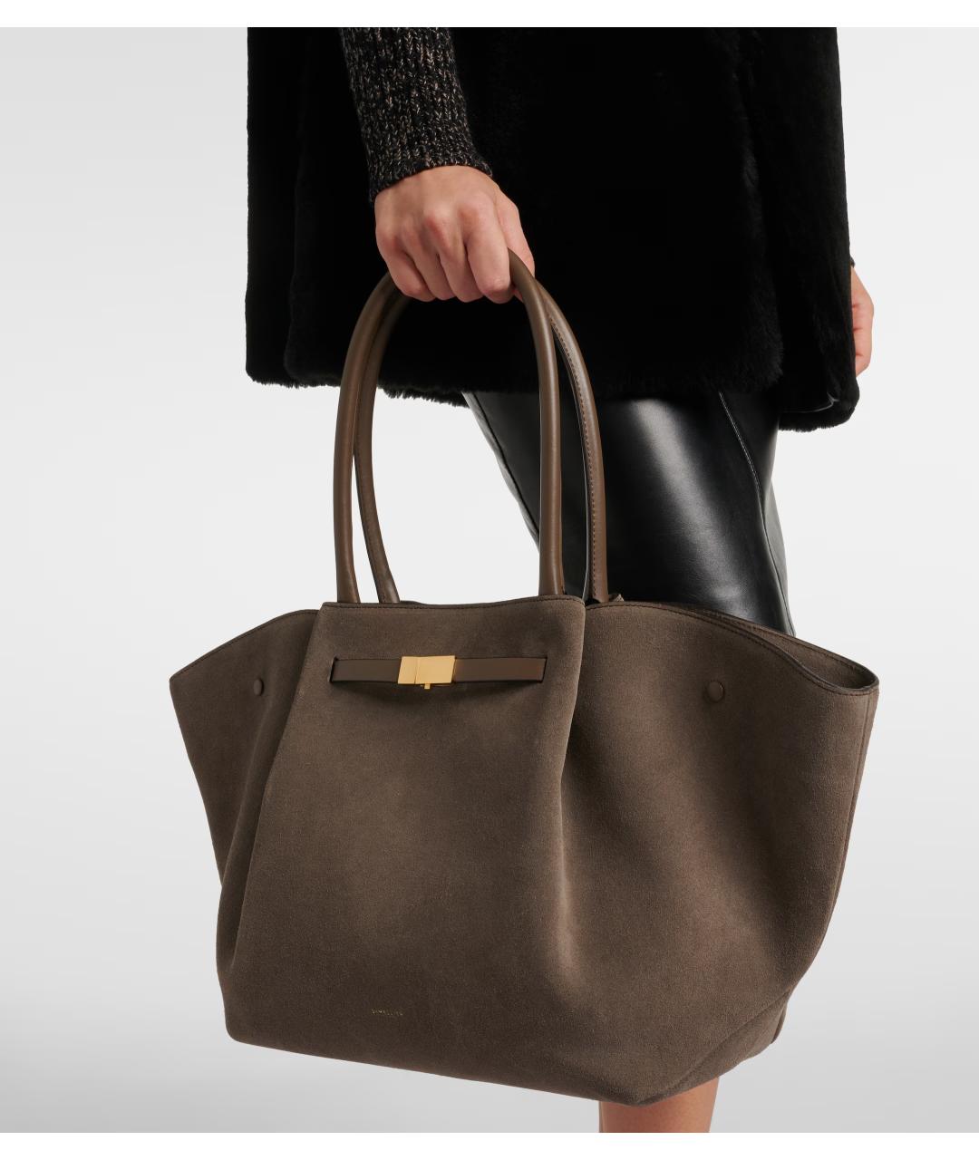 DEMELLIER Коричневая замшевая сумка тоут, фото 3