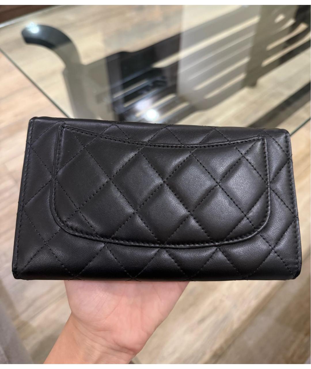 CHANEL Черный кожаный кошелек, фото 2