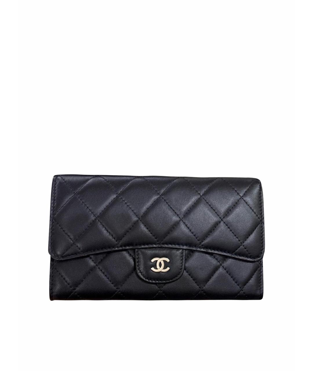 CHANEL Черный кожаный кошелек, фото 1