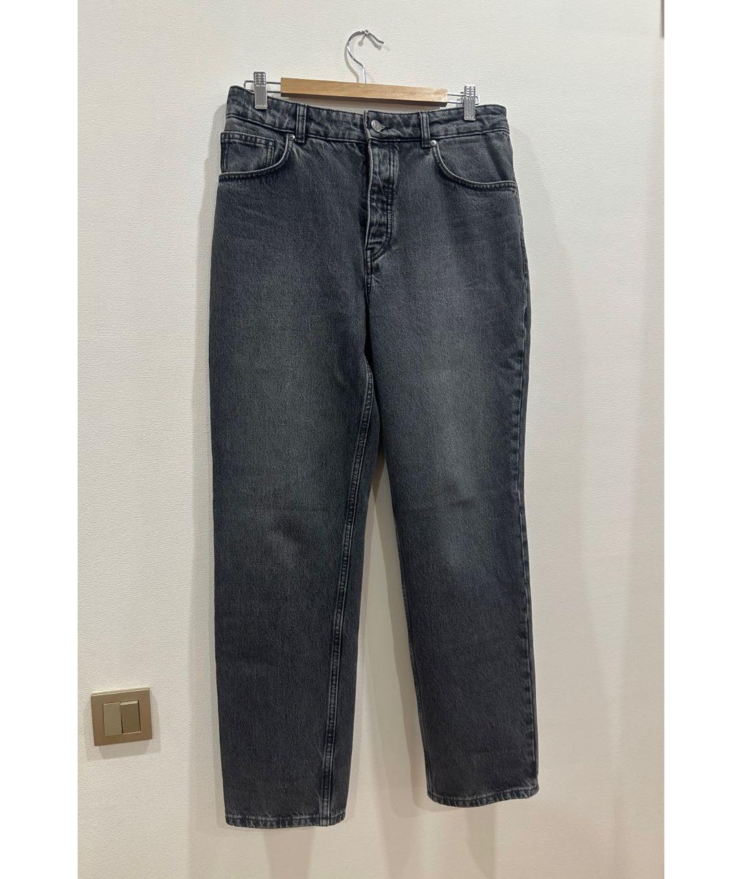 12 STOREEZ Антрацитовые хлопковые прямые джинсы, фото 3