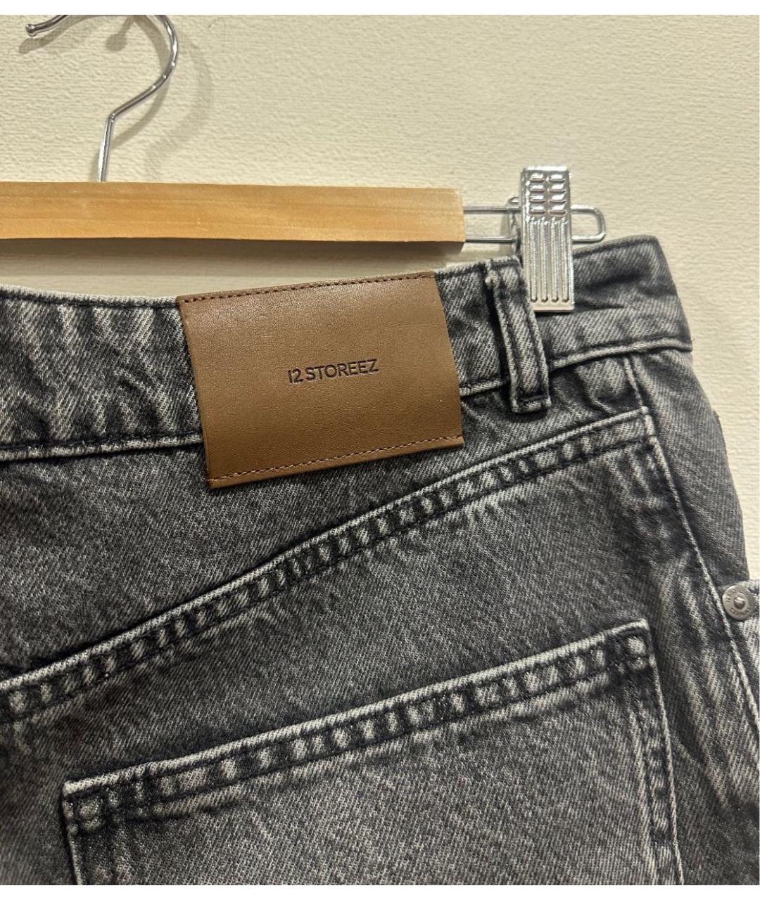 12 STOREEZ Антрацитовые хлопковые прямые джинсы, фото 5